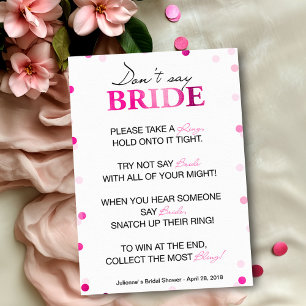Bruiloft Ring Spel   Roze Magenta Confetti Kaart