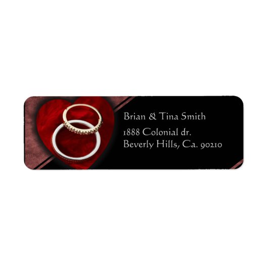 Bruiloft Ringen Hart Set Etiket (Voorkant)