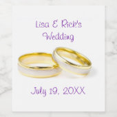 Bruiloft Ringen Klassieke Eten en Drank Etiket Set (Enkel label)