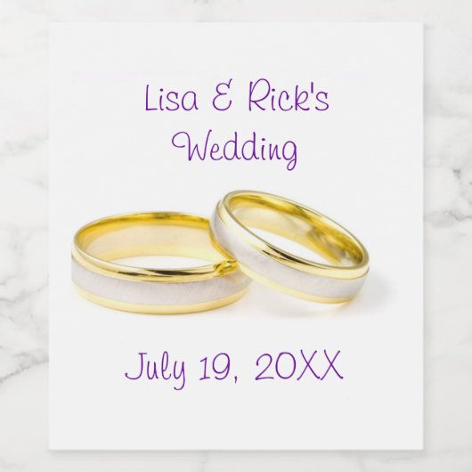 Bruiloft Ringen Klassieke Eten en Drank Etiket Set (Enkel label)