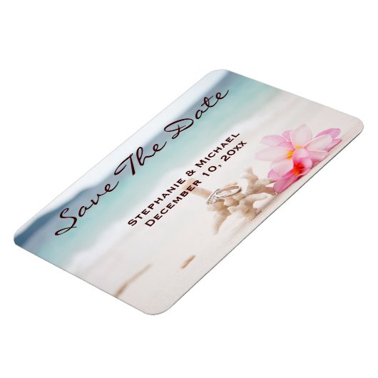 Bruiloft Ringen Strand Bruiloft Save The Date Magn Magneet (Linkerzijde)