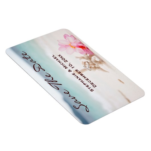 Bruiloft Ringen Strand Bruiloft Save The Date Magn Magneet (Rechterzijde)