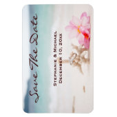 Bruiloft Ringen Strand Bruiloft Save The Date Magn Magneet (Verticaal)