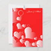 Bruiloft rode harten uitnodiging (Achterkant)