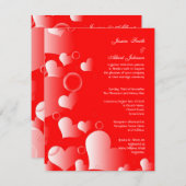 Bruiloft rode harten uitnodiging (Voorkant / Achterkant)