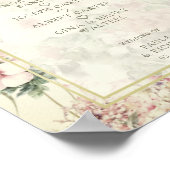 Bruiloft Romantieke Herdenkingstafel Vintage Bloem Poster (Hoek)