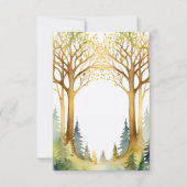 Bruiloft romantische entree lijst bos goud groen kaart (Voorkant)