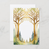 Bruiloft romantische entree lijst bos goud groen kaart (Voorkant / Achterkant)