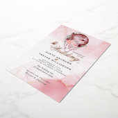 BRUILOFT | Romantische Roze Maan Mandela Folie Uitnodiging (Gedraaid)