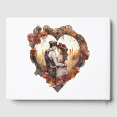 Bruiloft Romantische Steampunk hart paar Gastenboek (Achterkant)