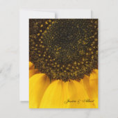 Bruiloft romantische zonnebloemen uitnodiging (Achterkant)