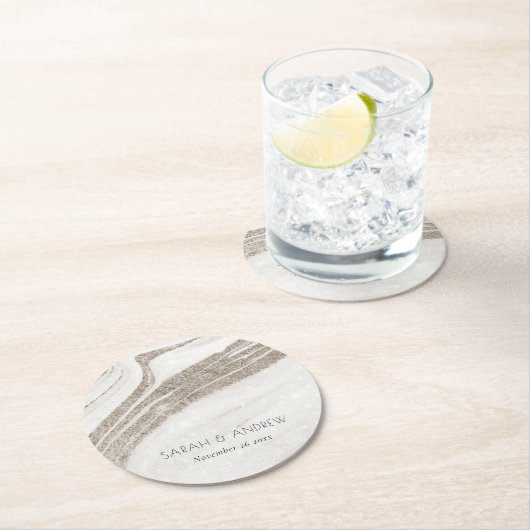 bruiloft ronde kartonnen onderzetter (Insitu)