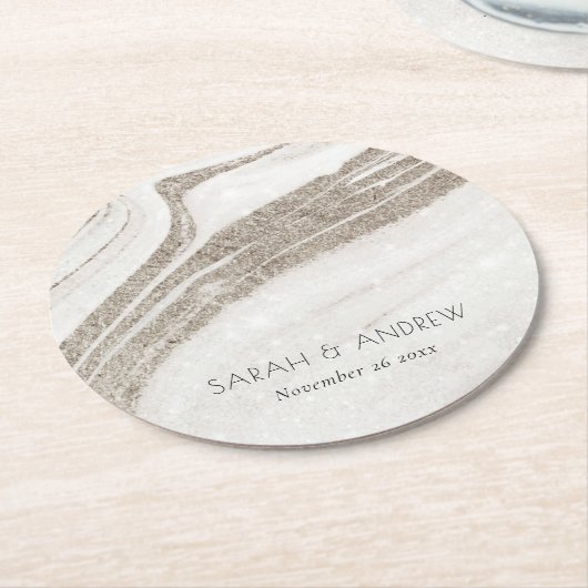 bruiloft ronde kartonnen onderzetter (Gebogen)