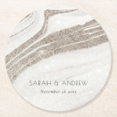 bruiloft ronde kartonnen onderzetter (Voorkant)