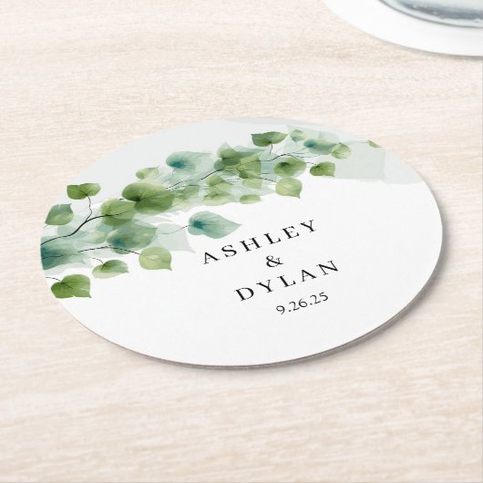 bruiloft ronde kartonnen onderzetter (Gebogen)