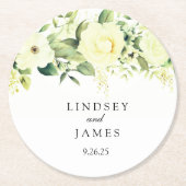 bruiloft ronde kartonnen onderzetter (Voorkant)
