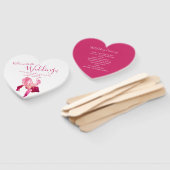 Bruiloft rood roze iris bloem kunst programma fans handwaaier (Niet-gemonteerd)