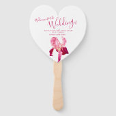 Bruiloft rood roze iris bloem kunst programma fans handwaaier (Voorkant)