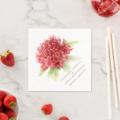 Bruiloft rood waratah papier servet (Insitu)