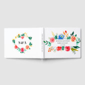 Bruiloft Rood Wit Bloemen Gastenboek (Volledig)