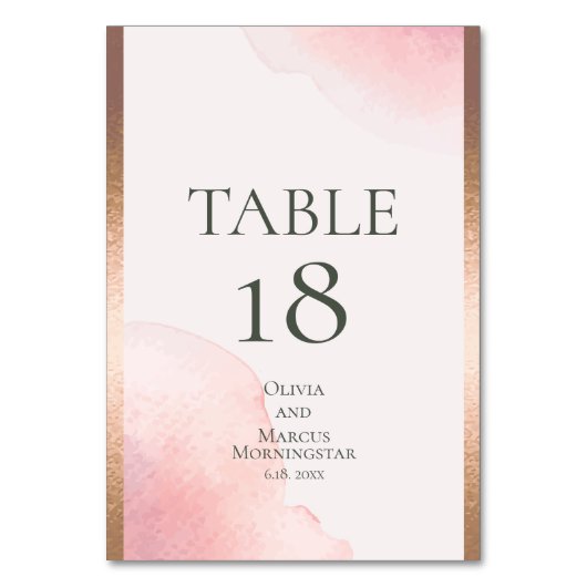 BRUILOFT | Roos Blush Waterverf Splash Kaart (Achterkant)