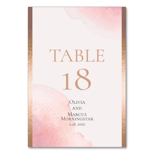 BRUILOFT | Roos Blush Waterverf Splash Kaart (Achterkant)