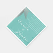 Bruiloft Roos Dank gedicht Bloemen naam Servet (Hoek)