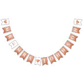 Bruiloft Roos Gold Mr. & Mrs Custom Name 7 Letters Vlaggetjes (Alle)