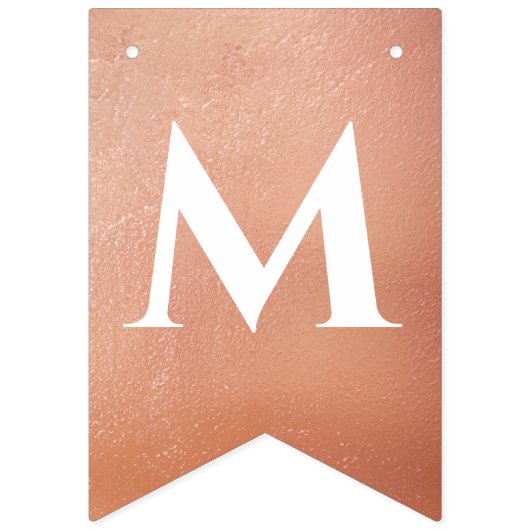 Bruiloft Roos Gold Mr. & Mrs Custom Name 7 Letters Vlaggetjes (Tweede vlag)