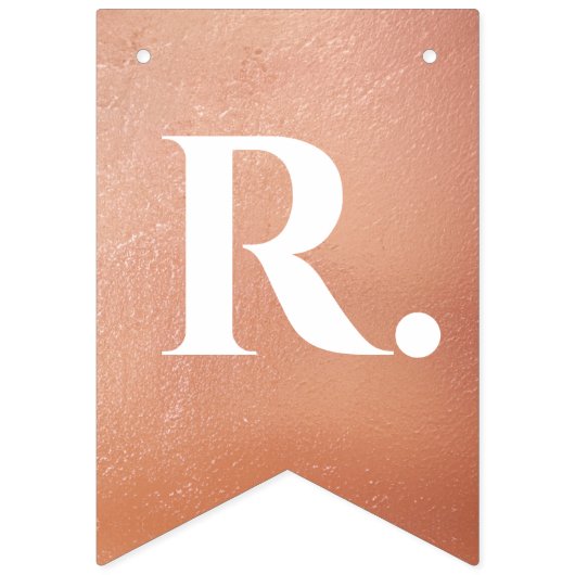 Bruiloft Roos Gold Mr. & Mrs Custom Name 7 Letters Vlaggetjes (Derde vlag)