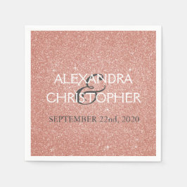 Bruiloft Roos Goud Blush Roze Glitter Servetten
