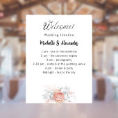 Bruiloft roos gouden bloemen programma tijdlijn poster