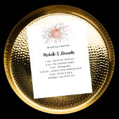 Bruiloft roos gouden bloemen wit programma tijdlij