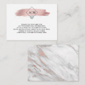 Bruiloft Roos Gouden Folie Hart Monogrammen DETAIL Informatiekaartje (Voorkant / Achterkant)