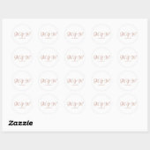 Bruiloft roos gouden script monogram elegante cust ronde sticker (Vel)