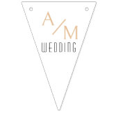 Bruiloft Roos Monogram Bunting banner (Eerste vlag)