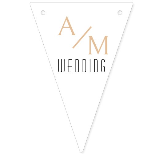 Bruiloft Roos Monogram Bunting banner (Eerste vlag)