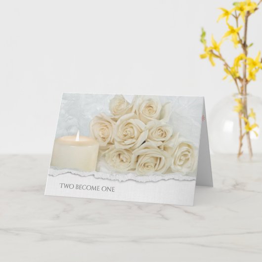 Bruiloft Rose Boeket en Kaars Kaart (Gele Bloem)