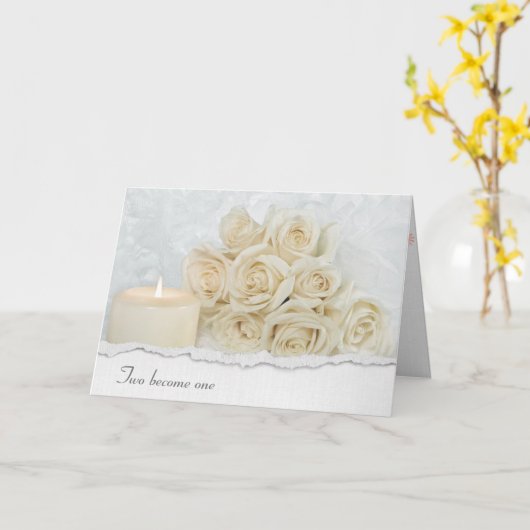 Bruiloft Rose Boeket en Kaars Kaart (Gele Bloem)