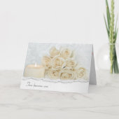 Bruiloft Rose Boeket en Kaars Kaart (Voorkant)
