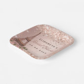 Bruiloft rose goud Eiffeltoren Parijs Papieren Bordje (Gebogen)