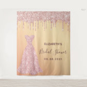 Bruiloft rose goud glinsterende druppels glamour wandkleed (Voorkant)