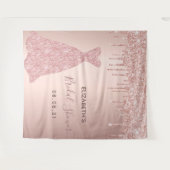 Bruiloft rose gouden glinsterende druppels glamour wandkleed (Voorkant (horizontaal))