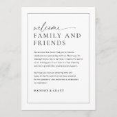 Bruiloft Routebeschrijving Welkomsttas Letter Tijd Menu (Voorkant)