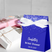 Bruiloft royal blue naam dank je bedankdoosjes