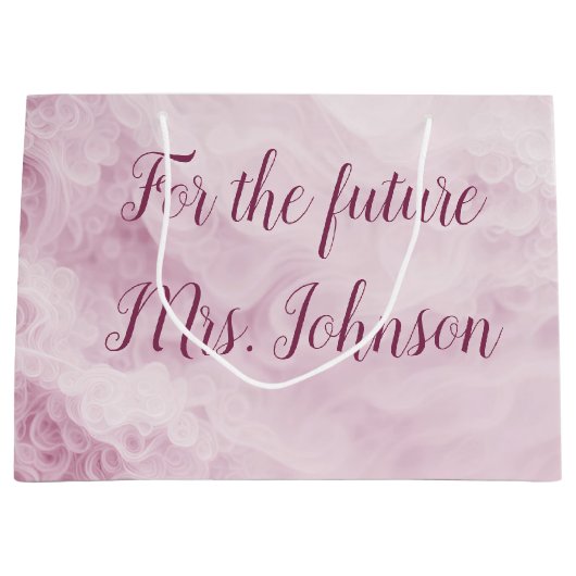 Bruiloft Roze Abstract Bloemen Groot Cadeauzakje (Voorkant)