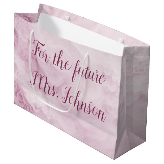 Bruiloft Roze Abstract Bloemen Groot Cadeauzakje (Voorkant Gekanteld)