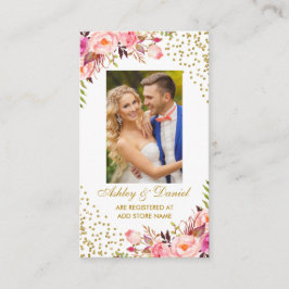 Bruiloft Roze Bloemen Foto Register Invoegen Kaart