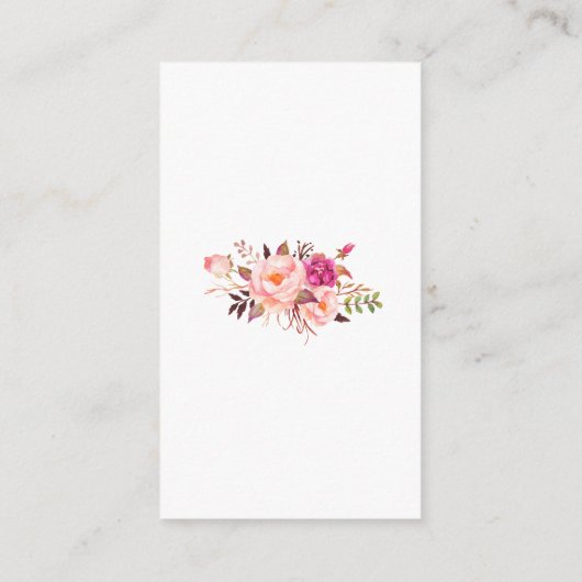 Bruiloft Roze Bloemen Foto Registry Insert Kaart (Achterkant)