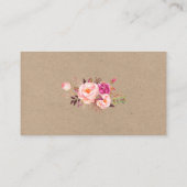 Bruiloft Roze Bloemen Kraft Registry Insert Kaart (Achterkant)